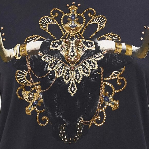 Slim Fit Round Neck T-shirt in "Its All Over Torero" - Picture 2 of 6